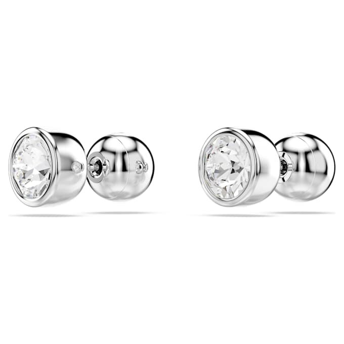 Pendientes de botón Imber, corte redondo, blancos, chapados en rodio Pendientes de botón Imber, corte redondo, blancos, chapados en rodio