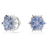 Pendientes de botón «Magic» con motivo de copo de nieve, azules, chapados en rodio Pendientes de botón «Magic» con motivo de copo de nieve, azules, chapados en rodio