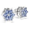 Pendientes de botón «Magic» con motivo de copo de nieve, azules, chapados en rodio Pendientes de botón «Magic» con motivo de copo de nieve, azules, chapados en rodio