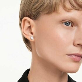 Pendientes de botón octogonales con diamantes cultivados en laboratorio, 1,0 ct en total, forma octogonal, oro blanco de 14K