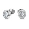 Pendientes de botón octogonales con diamantes cultivados en laboratorio, 1,0 ct en total, forma octogonal, oro blanco de 14K Pendientes de botón octogonales con diamantes cultivados en laboratorio, 1,0 ct en total, forma octogonal, oro blanco de 14K