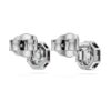 Pendientes de botón octogonales con diamantes cultivados en laboratorio, 1,0 ct en total, forma octogonal, oro blanco de 14K Pendientes de botón octogonales con diamantes cultivados en laboratorio, 1,0 ct en total, forma octogonal, oro blanco de 14K
