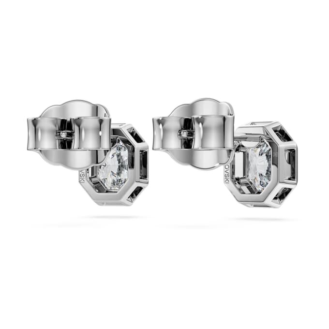 Pendientes de botón octogonales con diamantes cultivados en laboratorio, 1,0 ct en total, forma octogonal, oro blanco de 14K Pendientes de botón octogonales con diamantes cultivados en laboratorio, 1,0 ct en total, forma octogonal, oro blanco de 14K