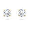 Pendientes de botón solitarios «Eternity» con diamantes cultivados en laboratorio, 1 Ct en total, forma redonda, oro amarillo de 14K Pendientes de botón solitarios «Eternity» con diamantes cultivados en laboratorio, 1 Ct en total, forma redonda, oro amarillo de 14K