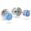 Pendientes de botón Stilla Attract, corte redondo, azules, chapados en rodio Pendientes de botón Stilla Attract, corte redondo, azules, chapados en rodio