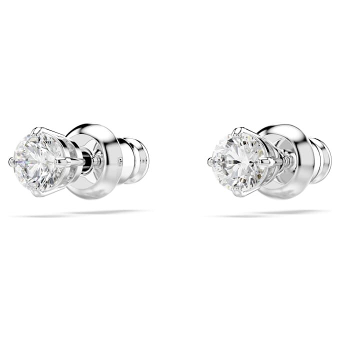Pendientes de botón Stilla Attract, corte redondo, blancos, chapados en rodio Pendientes de botón Stilla Attract, corte redondo, blancos, chapados en rodio