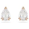 Pendientes de botón Stilla con corte en pera, blancos, chapados en tono oro rosa Pendientes de botón Stilla con corte en pera, blancos, chapados en tono oro rosa