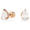 Pendientes de botón Stilla con corte en pera, blancos, chapados en tono oro rosa Pendientes de botón Stilla con corte en pera, blancos, chapados en tono oro rosa
