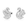 Pendientes de botón «Swan» (cisne), blancos, chapados en rodio Pendientes de botón «Swan» (cisne), blancos, chapados en rodio