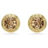 Pendientes de botón Una Angelic, corte redondo, color caramelo, chapado en tono dorado Pendientes de botón Una Angelic, corte redondo, color caramelo, chapado en tono dorado