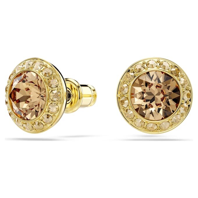 Pendientes de botón Una Angelic, corte redondo, color caramelo, chapado en tono dorado Pendientes de botón Una Angelic, corte redondo, color caramelo, chapado en tono dorado