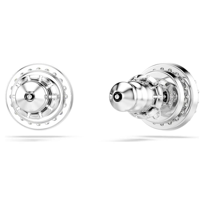Pendientes de botón Una Angelic, corte redondo, pavé, blancos, chapados en rodio Pendientes de botón Una Angelic, corte redondo, pavé, blancos, chapados en rodio