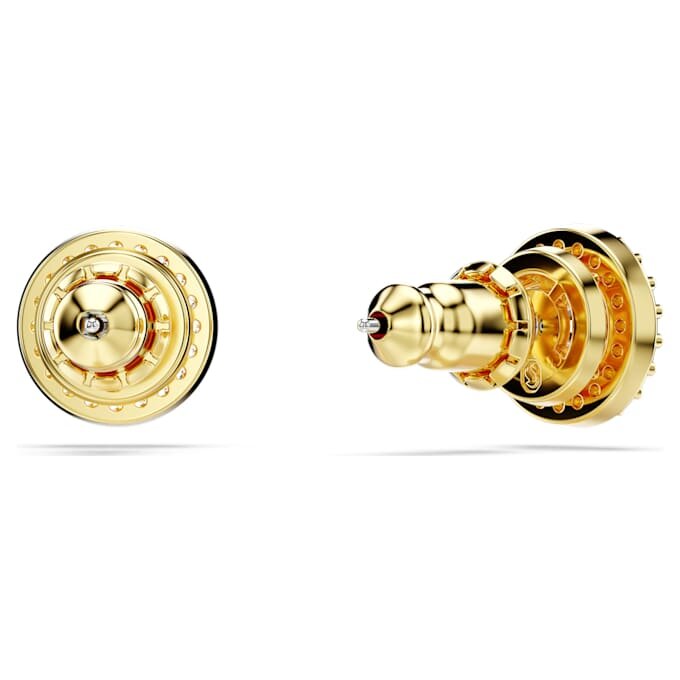 Pendientes de botón «Una Angelic» de corte redondo, tono dorado, chapados en tono dorado Pendientes de botón «Una Angelic» de corte redondo, tono dorado, chapados en tono dorado