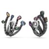 Pendientes de clip «Matrix» con cortes variados, forma de ramo, multicolores, chapados en rutenio Pendientes de clip «Matrix» con cortes variados, forma de ramo, multicolores, chapados en rutenio