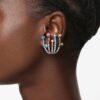 Pendientes de clip «Matrix» con cortes variados, forma de ramo, multicolores, chapados en rutenio Pendientes de clip «Matrix» con cortes variados, forma de ramo, multicolores, chapados en rutenio