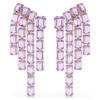 Pendientes de clip Millenia con corte octogonal, estilo candelabro, morados, chapados en tono dorado Pendientes de clip Millenia con corte octogonal, estilo candelabro, morados, chapados en tono dorado