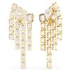 Pendientes de clip Millenia con corte octogonal, estilo candelabro, morados, chapados en tono dorado Pendientes de clip Millenia con corte octogonal, estilo candelabro, morados, chapados en tono dorado
