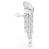 Pendientes de clip Millenia, corte octogonal, estilo candelabro, blancos, chapados en rodio Pendientes de clip Millenia, corte octogonal, estilo candelabro, blancos, chapados en rodio