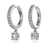 Pendientes de gota «Eternity» con diamantes cultivados en laboratorio, 0,7 ct en total, forma redonda, oro blanco de 14K Pendientes de gota «Eternity» con diamantes cultivados en laboratorio, 0,7 ct en total, forma redonda, oro blanco de 14K