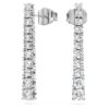 Pendientes de gota «Eternity» con diamantes cultivados en laboratorio, 1,3 ct en total, forma redonda, oro blanco de 14K Pendientes de gota «Eternity» con diamantes cultivados en laboratorio, 1,3 ct en total, forma redonda, oro blanco de 14K