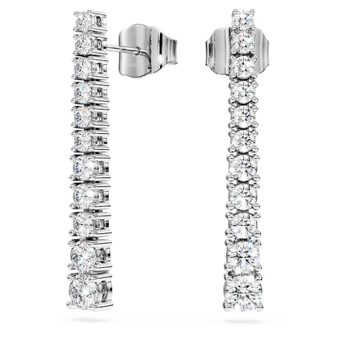 Pendientes de gota «Eternity» con diamantes cultivados en laboratorio, 1,3 ct en total, forma redonda, oro blanco de 14K Pendientes de gota «Eternity» con diamantes cultivados en laboratorio, 1,3 ct en total, forma redonda, oro blanco de 14K