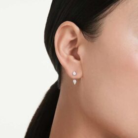 Pendientes «Galaxy» con diamantes cultivados en laboratorio, 0,82 quilates en total, formas variadas, plata de ley