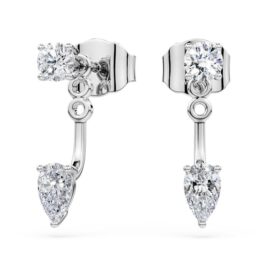 Pendientes «Galaxy» con diamantes cultivados en laboratorio, 0,82 quilates en total, formas variadas, plata de ley