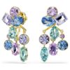 Pendientes Gema con cortes mixtos, multicolores, chapados en tono dorado Pendientes Gema con cortes mixtos, multicolores, chapados en tono dorado