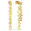Pendientes Gema Drop: diseño asimétrico, cortes mixtos, largos, amarillos, chapados en tono dorado Pendientes Gema Drop: diseño asimétrico, cortes mixtos, largos, amarillos, chapados en tono dorado