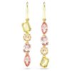 Pendientes Gema Drop: diseño asimétrico, cortes mixtos, rosa, chapados en tono dorado Pendientes Gema Drop: diseño asimétrico, cortes mixtos, rosa, chapados en tono dorado