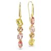 Pendientes Gema Drop: diseño asimétrico, cortes mixtos, rosa, chapados en tono dorado Pendientes Gema Drop: diseño asimétrico, cortes mixtos, rosa, chapados en tono dorado