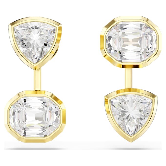 Pendientes «Imber» con diseño asimétrico, cortes mixtos, blancos y chapados en tono dorado Pendientes «Imber» con diseño asimétrico, cortes mixtos, blancos y chapados en tono dorado