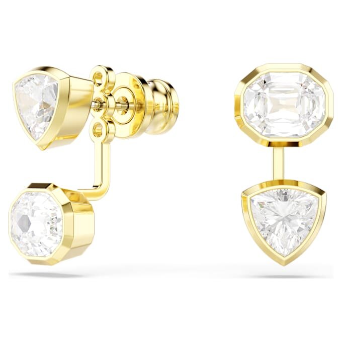 Pendientes «Imber» con diseño asimétrico, cortes mixtos, blancos y chapados en tono dorado Pendientes «Imber» con diseño asimétrico, cortes mixtos, blancos y chapados en tono dorado