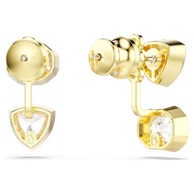 Pendientes «Imber» con diseño asimétrico, cortes mixtos, blancos y chapados en tono dorado Pendientes «Imber» con diseño asimétrico, cortes mixtos, blancos y chapados en tono dorado