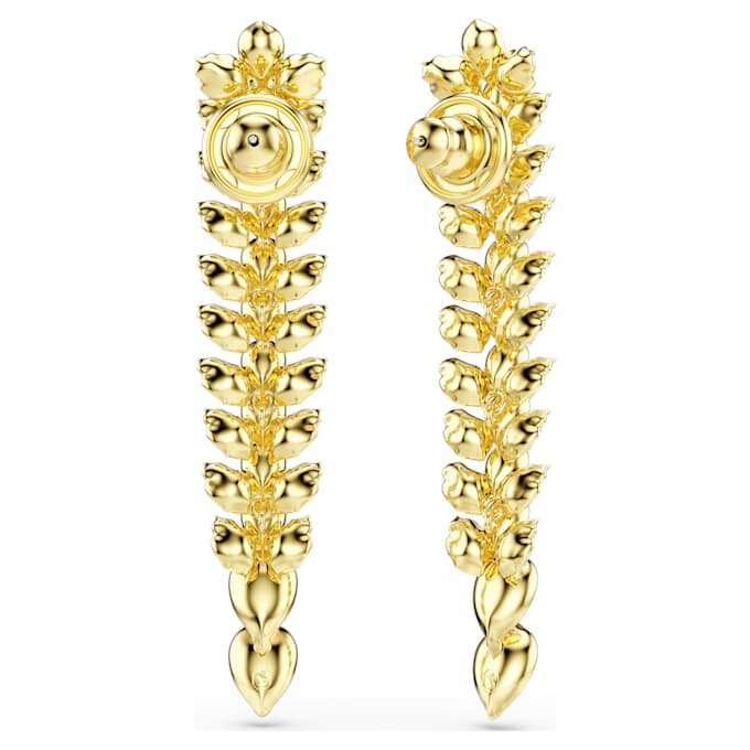 Pendientes largos Idyllia con cortes variados, blancos, chapados en tono dorado Pendientes largos Idyllia con cortes variados, blancos, chapados en tono dorado