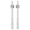 Pendientes Matrix Drop con degradado de cortes redondos, blancos, chapados en rodio Pendientes Matrix Drop con degradado de cortes redondos, blancos, chapados en rodio