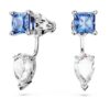 Pendientes Mesmera con cortes variados, desmontables, azules, chapados en rodio