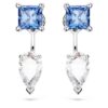 Pendientes Mesmera con cortes variados, desmontables, azules, chapados en rodio