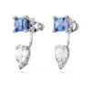Pendientes Mesmera con cortes variados, desmontables, azules, chapados en rodio