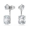Pendientes octogonales con diamantes cultivados en laboratorio, 9,65 ct en total, formas variadas, oro blanco de 18 quilates Pendientes octogonales con diamantes cultivados en laboratorio, 9,65 ct en total, formas variadas, oro blanco de 18 quilates