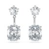 Pendientes octogonales con diamantes cultivados en laboratorio, 9,65 ct en total, formas variadas, oro blanco de 18 quilates Pendientes octogonales con diamantes cultivados en laboratorio, 9,65 ct en total, formas variadas, oro blanco de 18 quilates