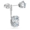 Pendientes octogonales con diamantes cultivados en laboratorio, 9,65 ct en total, formas variadas, oro blanco de 18 quilates Pendientes octogonales con diamantes cultivados en laboratorio, 9,65 ct en total, formas variadas, oro blanco de 18 quilates