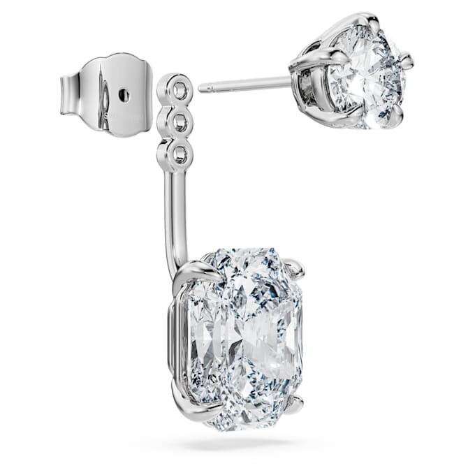 Pendientes octogonales con diamantes cultivados en laboratorio, 9,65 ct en total, formas variadas, oro blanco de 18 quilates Pendientes octogonales con diamantes cultivados en laboratorio, 9,65 ct en total, formas variadas, oro blanco de 18 quilates