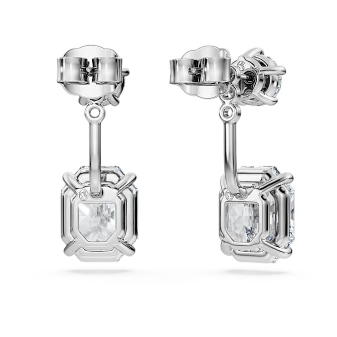 Pendientes octogonales con diamantes cultivados en laboratorio, 9,65 ct en total, formas variadas, oro blanco de 18 quilates Pendientes octogonales con diamantes cultivados en laboratorio, 9,65 ct en total, formas variadas, oro blanco de 18 quilates