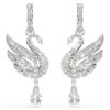 Pendientes Swan Swan, blancos, chapados en rodio Pendientes Swan Swan, blancos, chapados en rodio