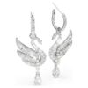 Pendientes Swan Swan, blancos, chapados en rodio Pendientes Swan Swan, blancos, chapados en rodio