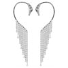 Pendientes tipo «ear cuff» de la Colección Viena: Cisne, blancos, chapados en rutenio Pendientes tipo «ear cuff» de la Colección Viena: Cisne, blancos, chapados en rutenio