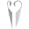Pendientes tipo «ear cuff» de la Colección Viena: Cisne, blancos, chapados en rutenio Pendientes tipo «ear cuff» de la Colección Viena: Cisne, blancos, chapados en rutenio