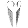 Pendientes tipo «ear cuff» de la Colección Viena: Cisne, blancos, chapados en rutenio Pendientes tipo «ear cuff» de la Colección Viena: Cisne, blancos, chapados en rutenio