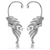 Pendientes tipo «ear cuff» de la colección Vienna con plumas, grandes, blancos, chapados en rutenio Pendientes tipo «ear cuff» de la colección Vienna con plumas, grandes, blancos, chapados en rutenio